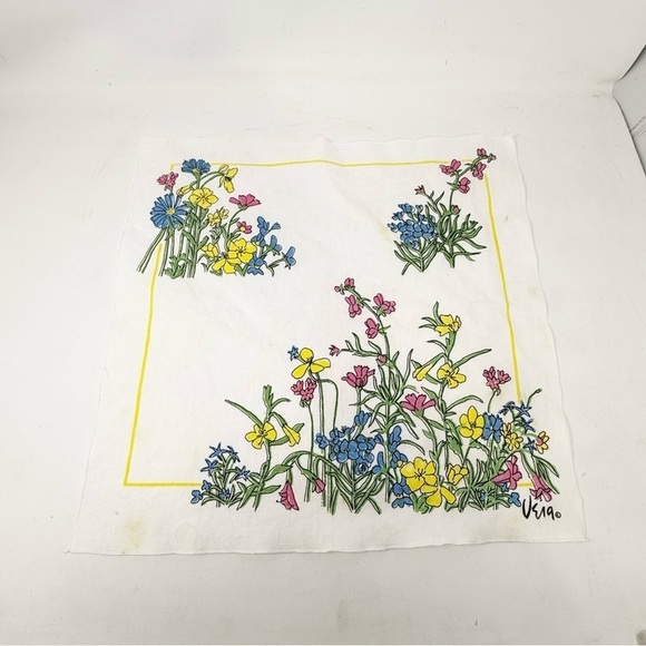 Vintage VERA NEUMANN Napkins Set of 3 Printed Floral 16” X 16” Square Napkins - Picture 6 of 14